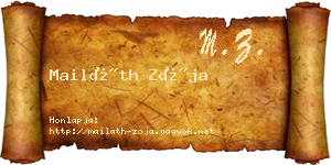 Mailáth Zója névjegykártya